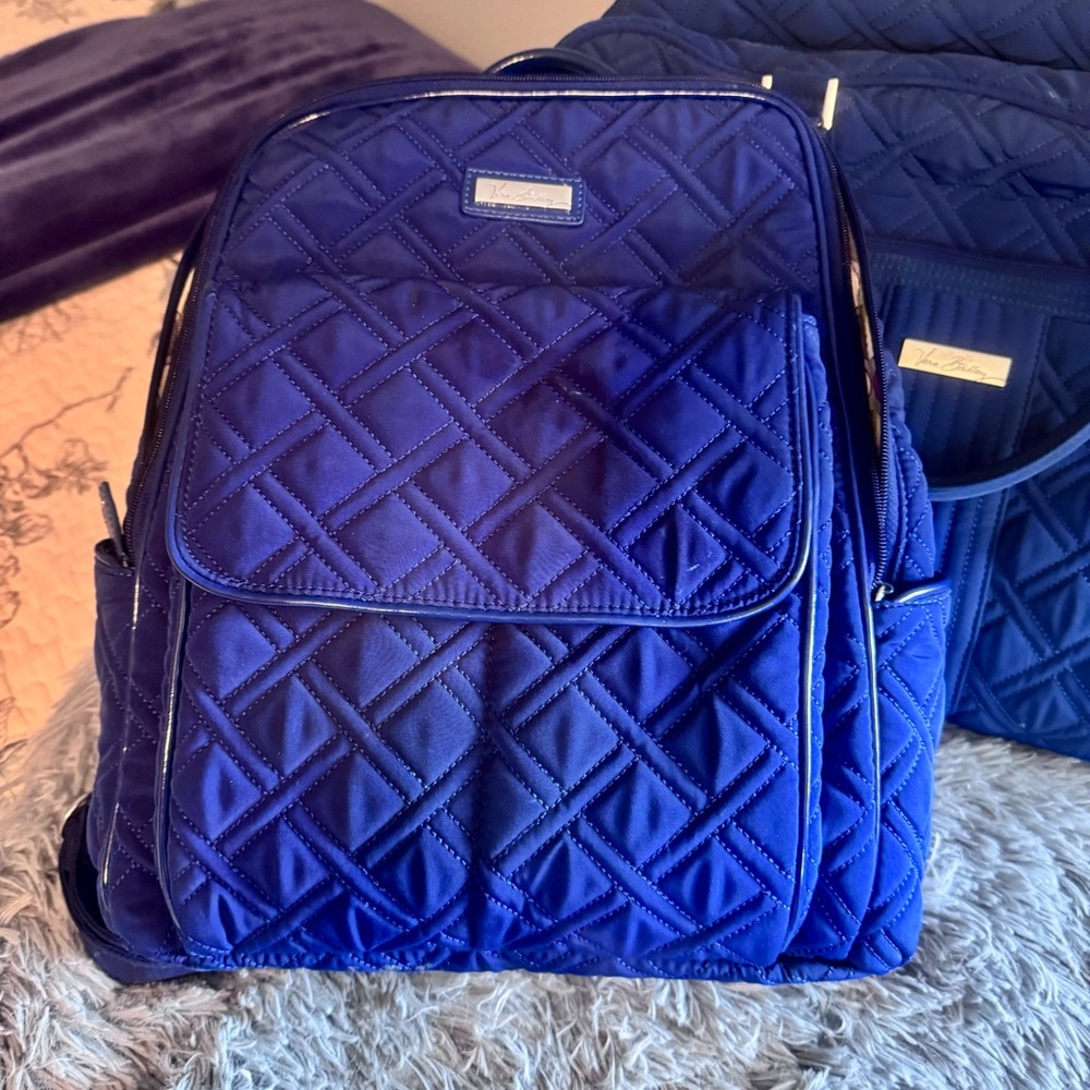 Vera Bradley Quilted Gage Blue Backpack